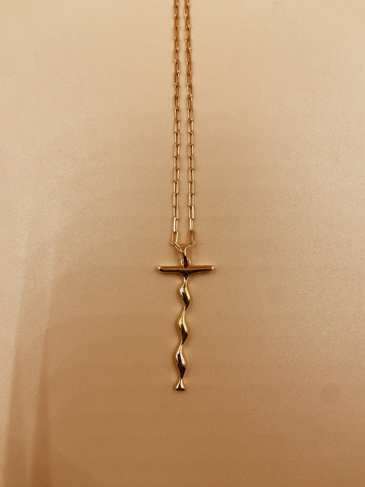 Letter T Necklace | 18kt Solid Gold