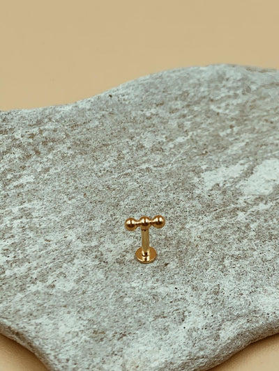 Mie Dotted Bar Nose Pin | 18kt Solid Gold