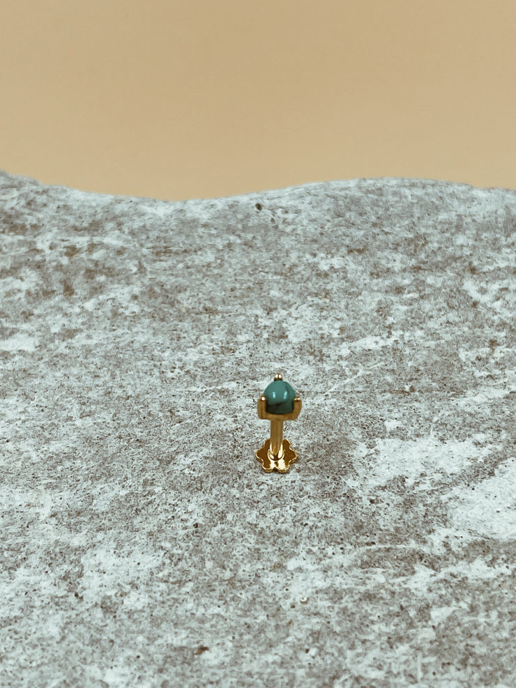 Tiny Nebula Turquoise Dot Nose Pin | 18kt Solid Gold