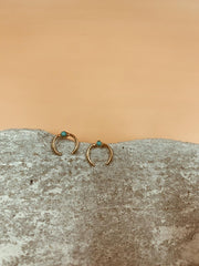 Pixie Turquoise Dot Horn Studs