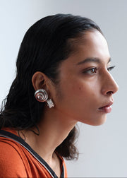 Retrospect Studs in Silver Tone
