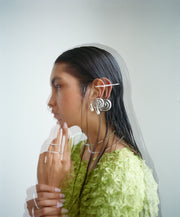 Retrospect Studs in Silver Tone
