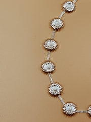 Daisy Chains Choker in Silver Tone