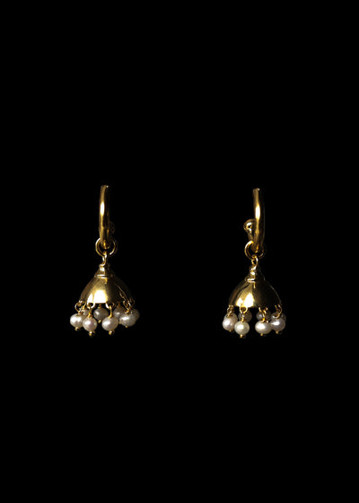 Darling Seed Pearl Jhumka Charms in Gold Tone