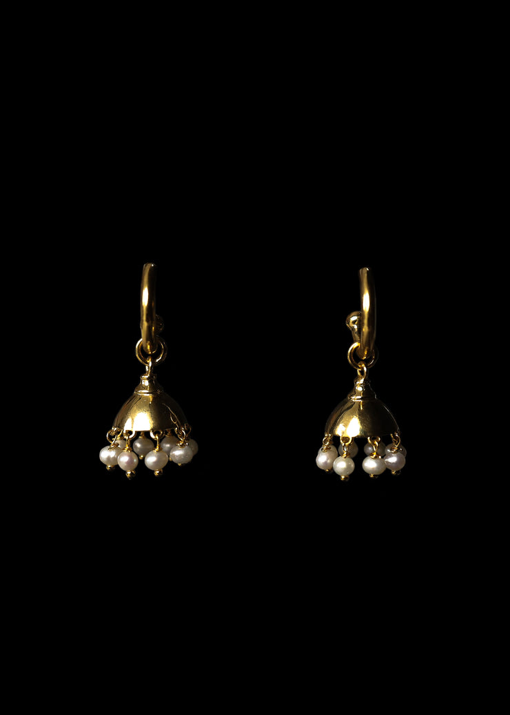 Darling Seed Pearl Jhumka Charms in Gold Tone