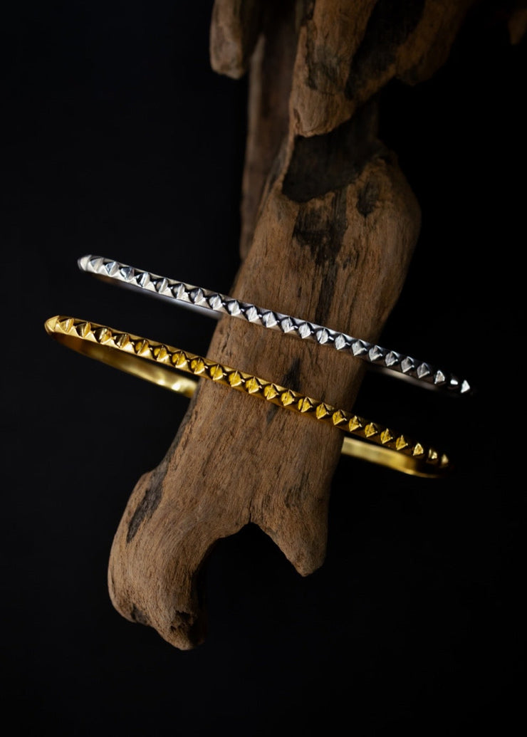 Pyramid Palm Cuff in Gold Tone