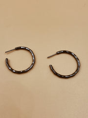 Small Sliced Tycho Hoops in Gunmetal