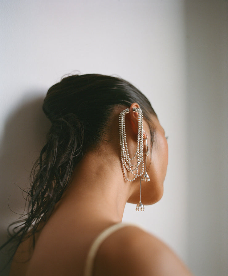 Amira Fallingwater Earrings in Silver Tone