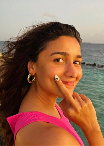 Alia Bhatt in Small Crater Hoops