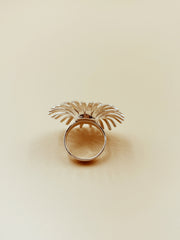 Moonlit Daisy Ring in Silver Tone