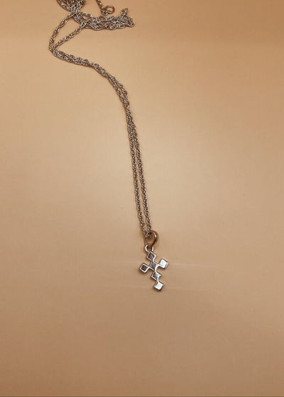 Mini Dori Cross Necklace in Silver