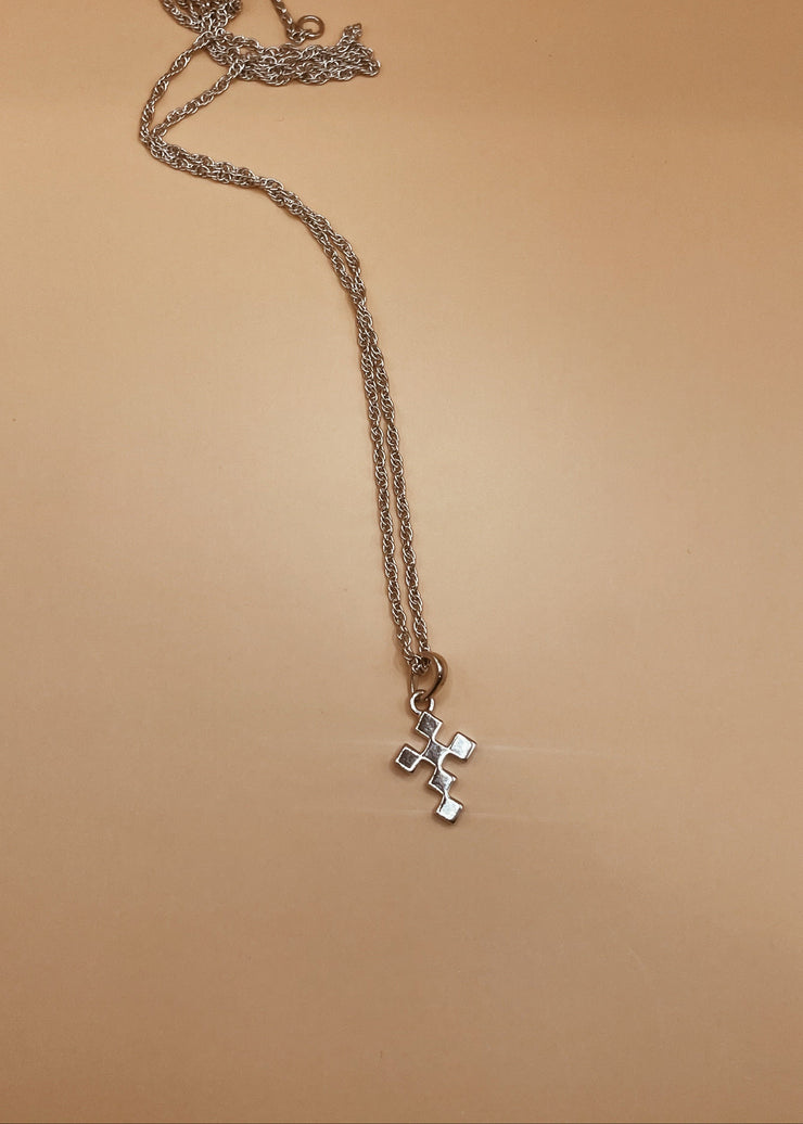Mini Dori Cross Necklace in Silver