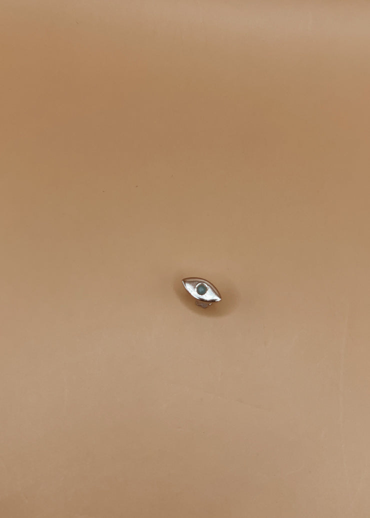 Evil Eye Nose Pin in Silver Tone