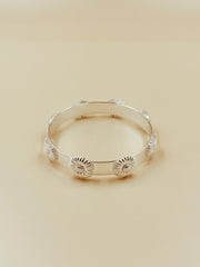 Enchanted Daisy Bangle in Silver Tone