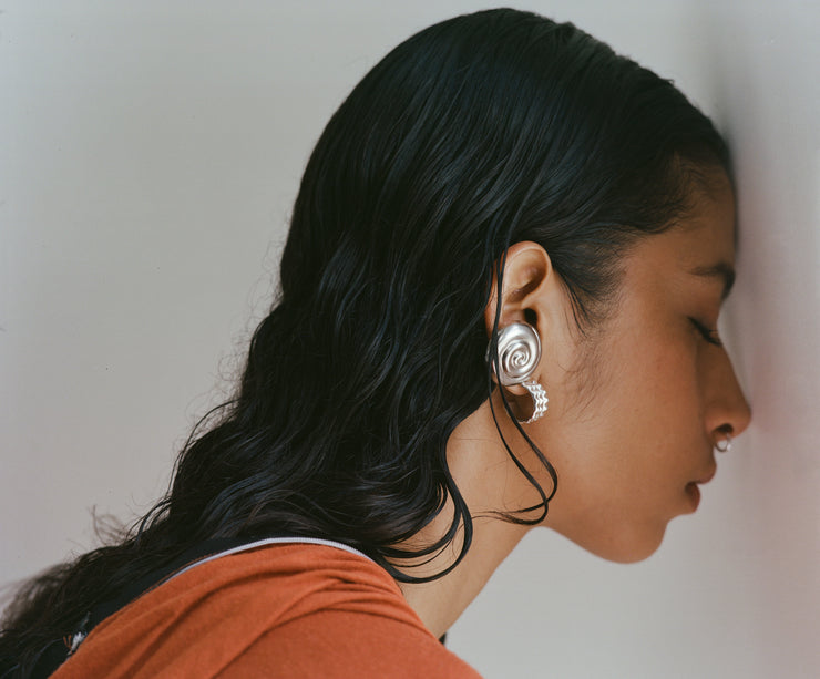 Retrospect Studs in Silver Tone