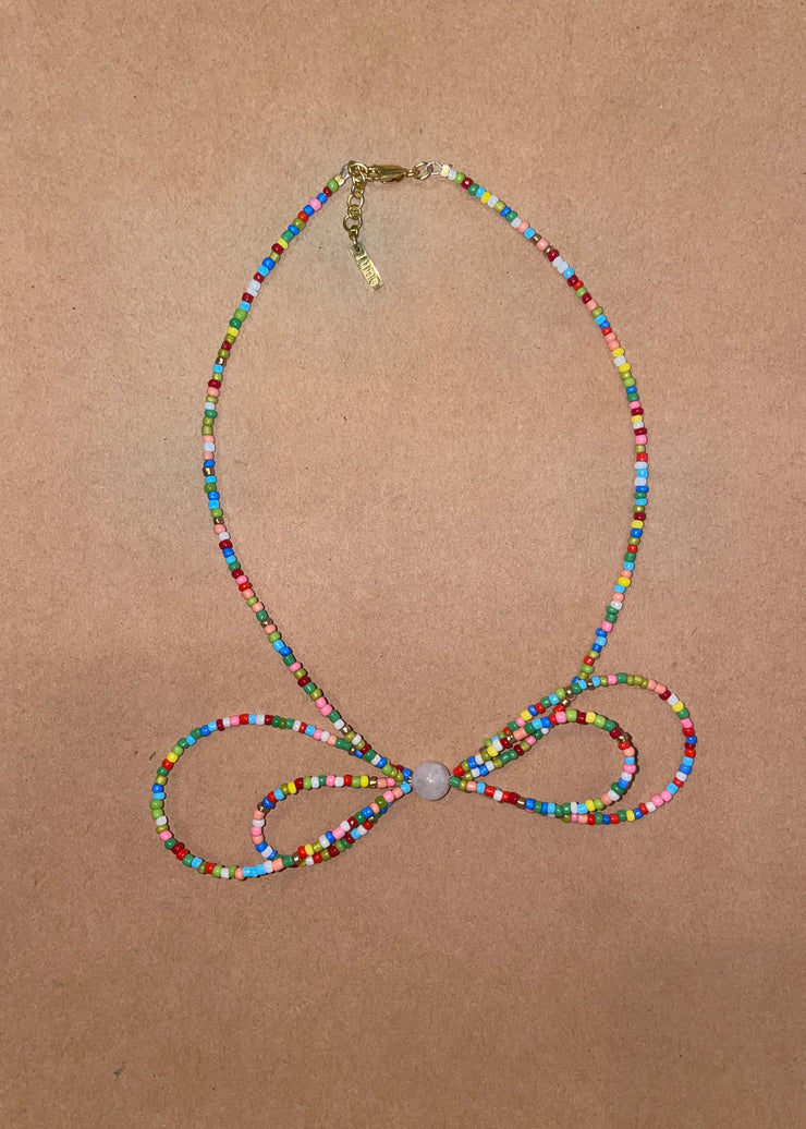 Bow of Confetti & Quartz Choker