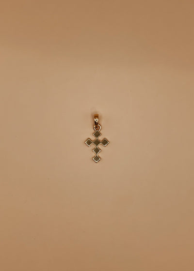 Mini Dori Cross Charm in Gold