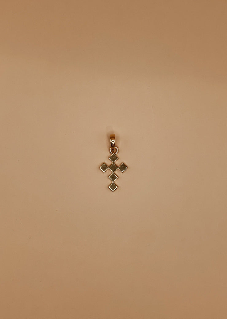 Mini Dori Cross Charm in Gold