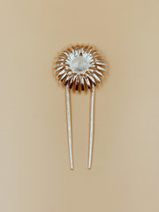 Medium Daisy Hair Fork in Silver Tone