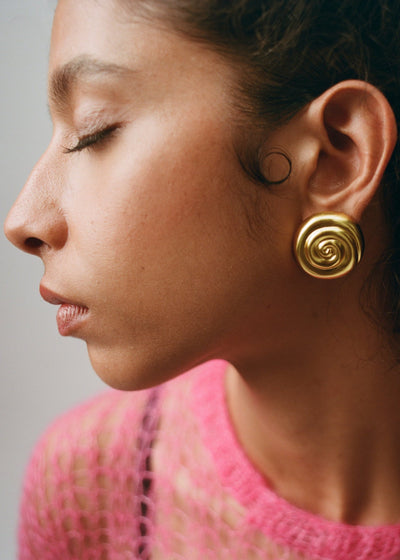 Retrospect Studs in Gold Tone