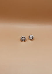 Small Tender Daisy Studs in Silver Tone