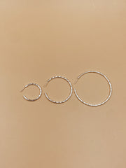 Big Sliced Tycho Hoops in Silver Tone