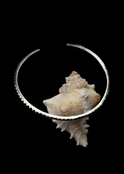 Pyramid Arm Cuff in Silver Tone