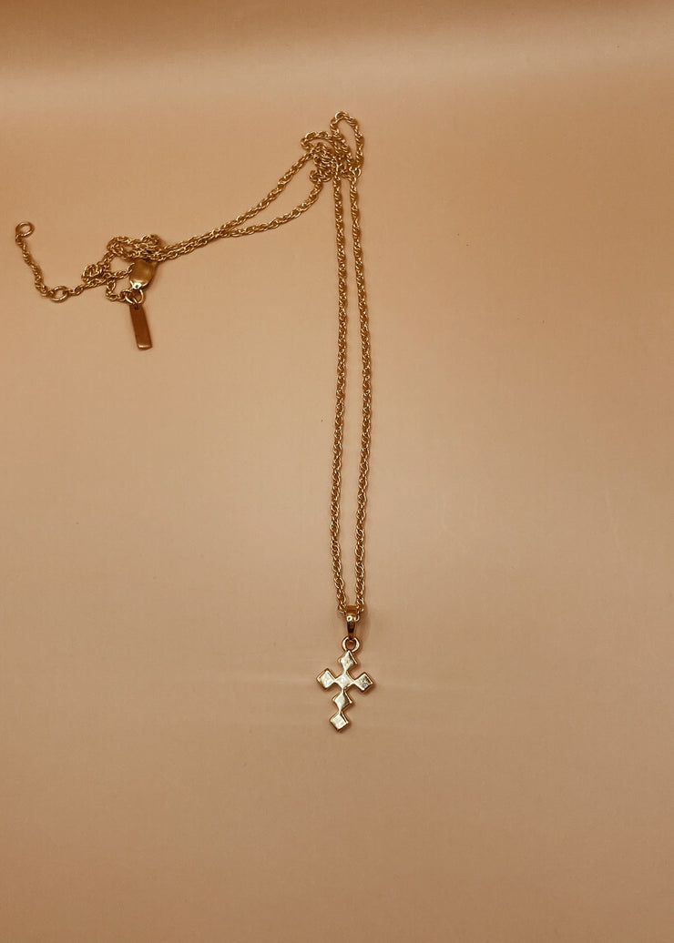 Mini Dori Cross Necklace in Gold