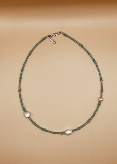 Altinho Blue Bead & Pearl Choker