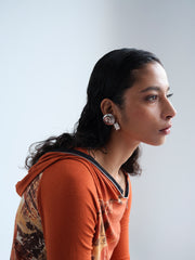 Retrospect Studs in Silver Tone
