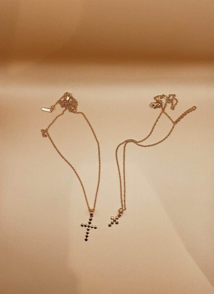 Mini Dori Cross Necklace in Gold