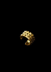 Triple Line Pyramid Toe Ring in Gold Tone