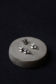 Bisai Barbell Studs in Silver Tone