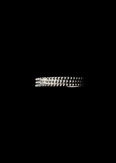 Triple Line Pyramid Wrist Cuff in Silver Tone