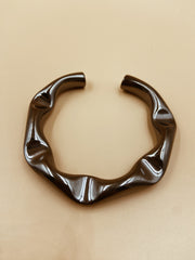 Crater Chunky Bangle in Gunmetal