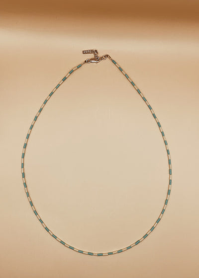 Tezeta Blue & Beige Mosaic Necklace
