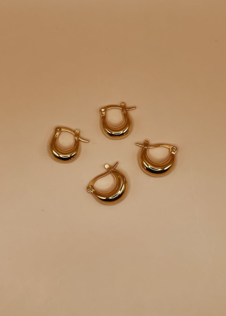 Mini Nazia Hoops in Gold Tone