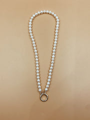 Moonlet Pearl Necklace in Silver Tone