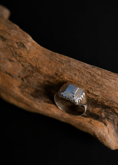 Baby Signet Ring in Silver Tone