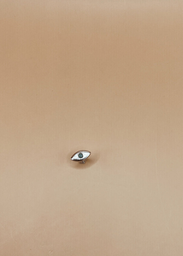 Evil Eye Nose Pin in Silver Tone