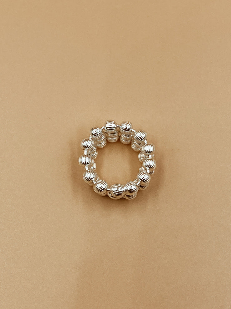 Amira Multi-Ball Chain Ring in Silver Tone
