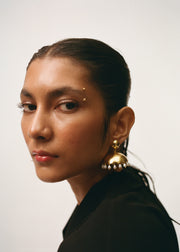 Zaha Irregular Baroque Pearl Jhumkas in Matte Gold Tone