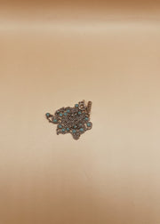 Short Blue Turquoise Moon Shaker Necklace in Silver Tone