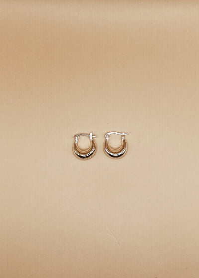 Mini Nazia Hoops in Silver Tone