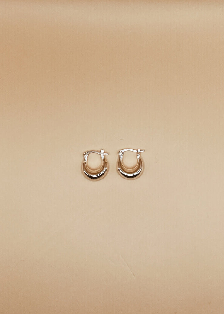 Mini Nazia Hoops in Silver Tone