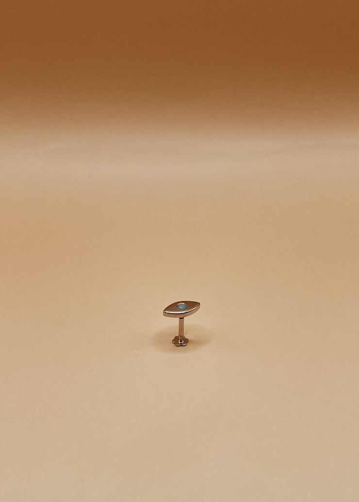 Evil Eye Nose Pin in Silver Tone