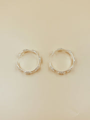 Little Daisy Metal Hoops in Silver Tone