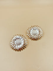 XL Divine Daisy Studs in Silver Tone