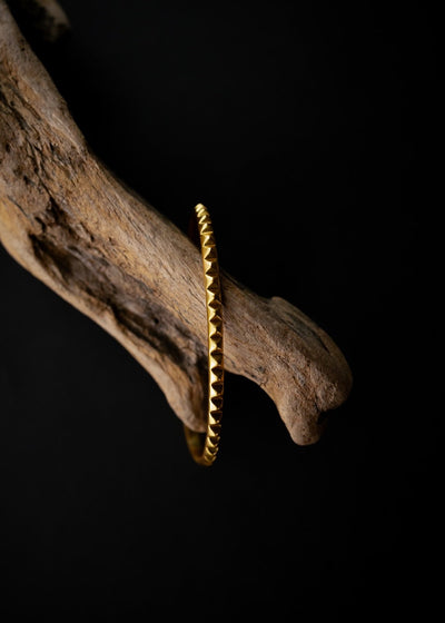 Pyramid Palm Cuff in Gold Tone