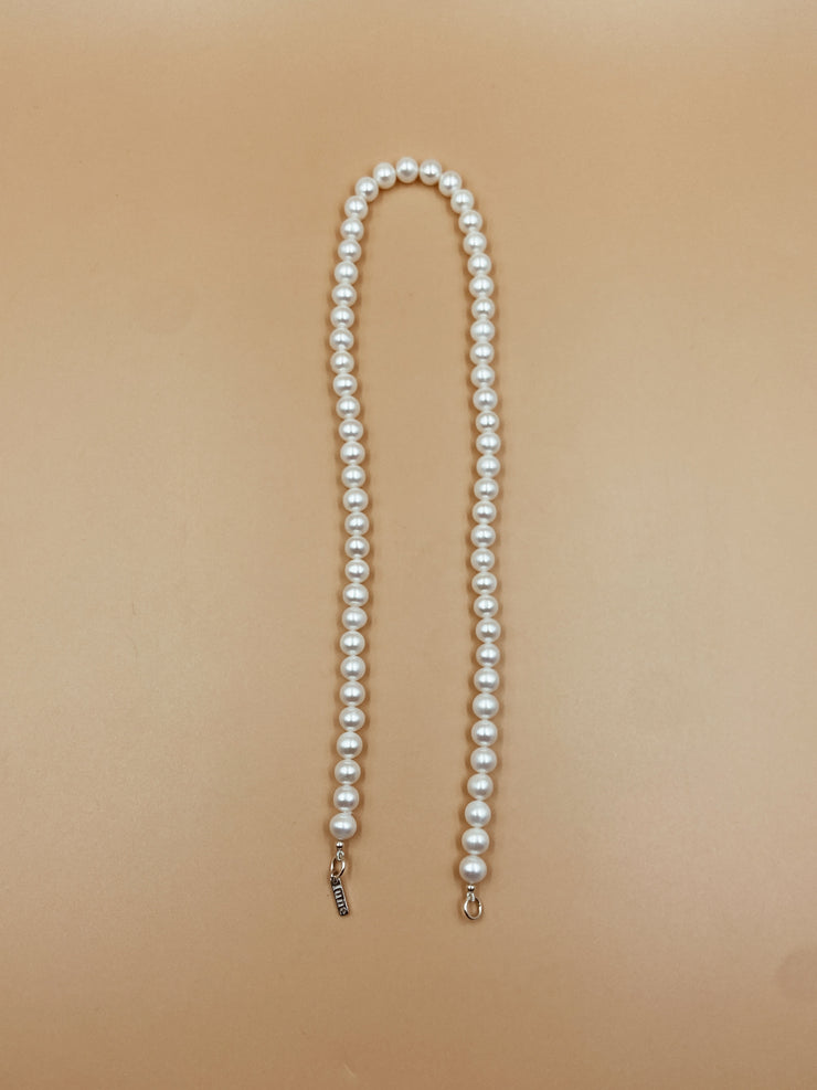Moonlet Pearl Necklace in Silver Tone